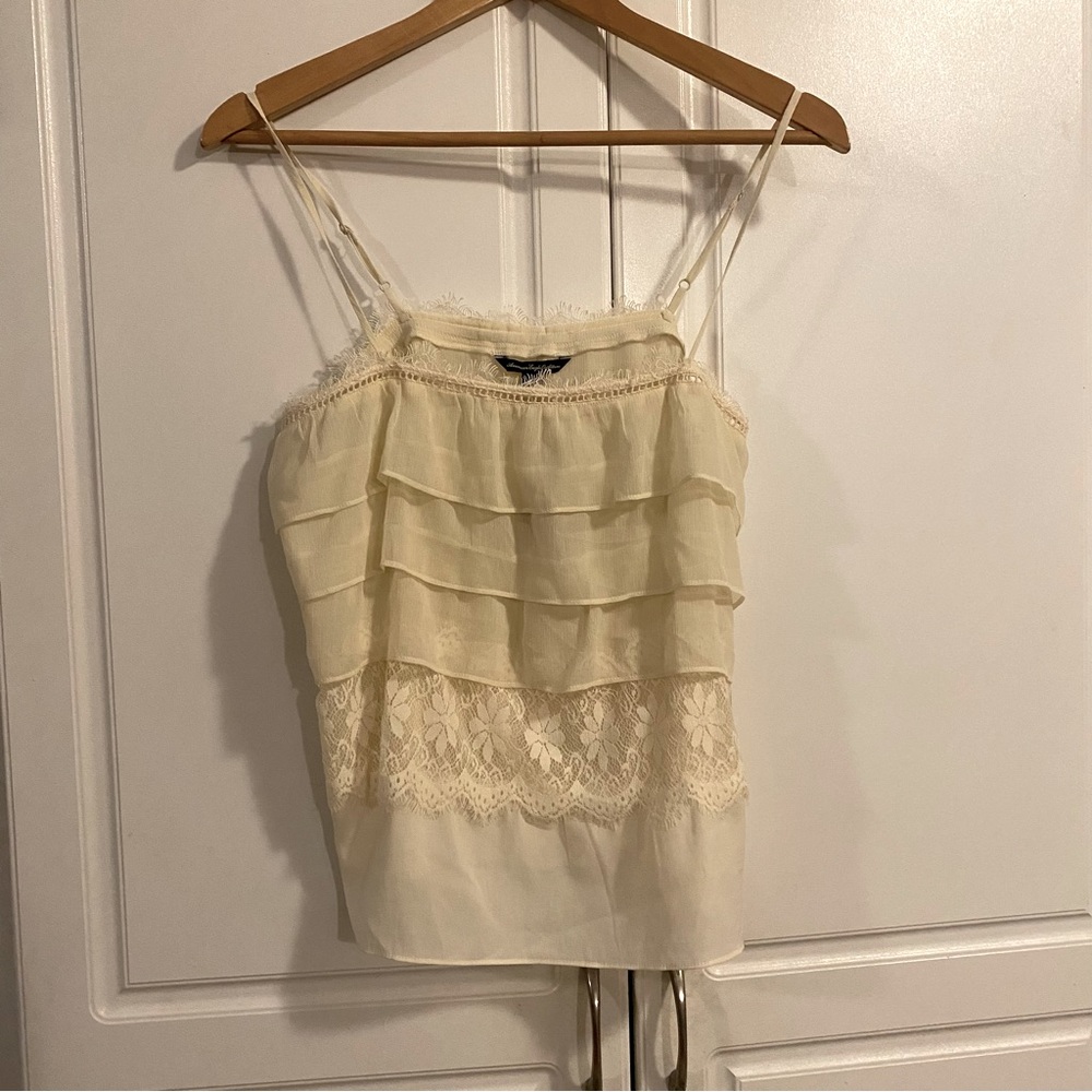 American Eagle Outfitters Baby Doll Blouse Cream Color Size Small